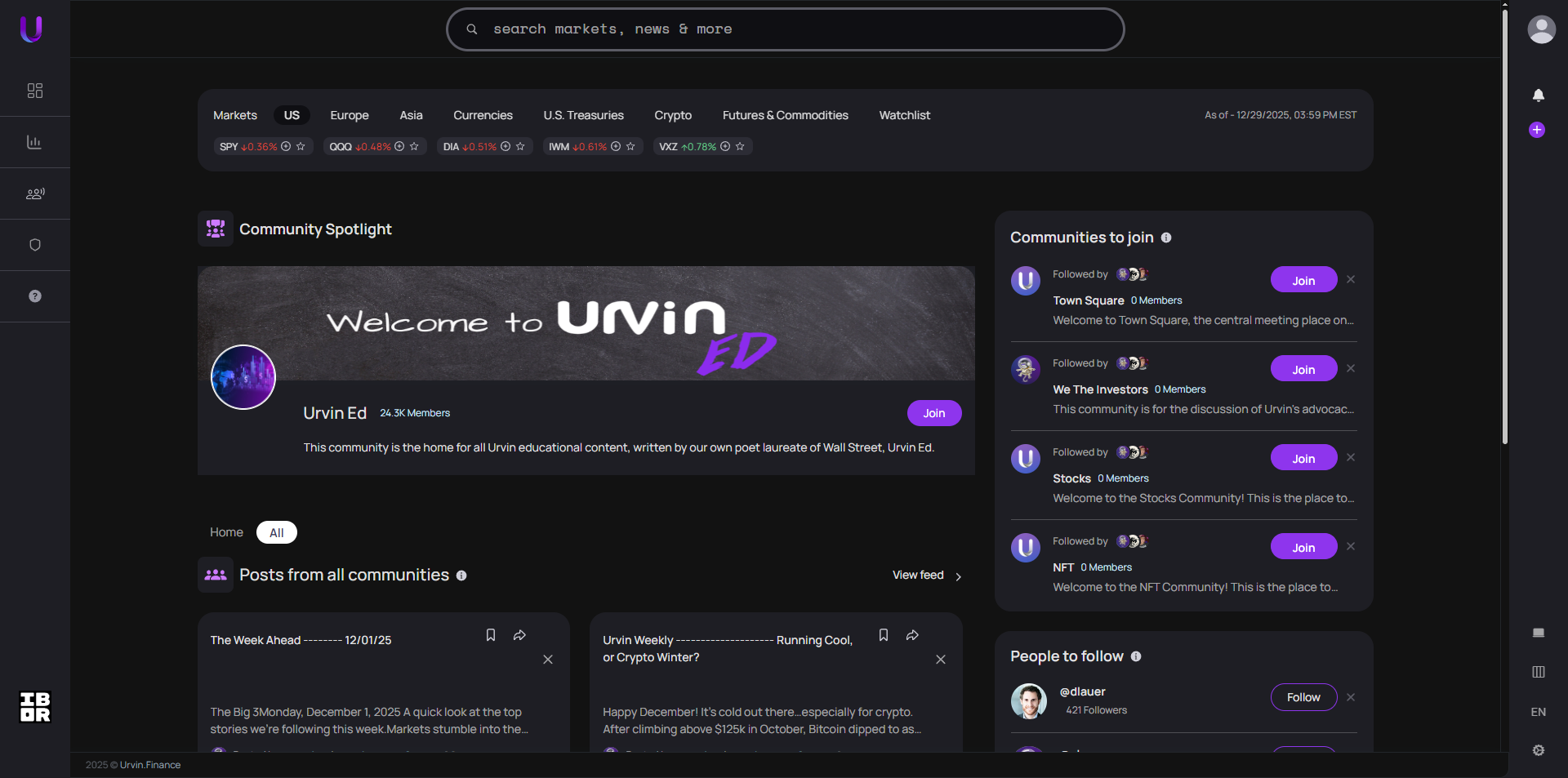 Urvin Finance Community